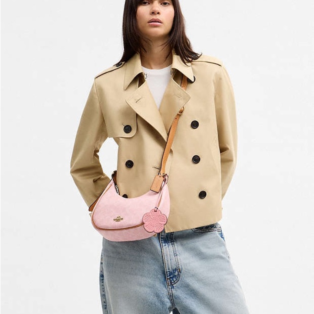 Coach Pink Hobo Bag with Cherry Charm